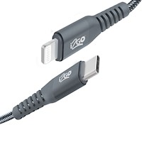 CABLE LIGHTNING&TIPO C 2MT I2GO PRO